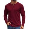 imageCOOFANDY Mens Henley Shirts Long Sleeve Casual Pullover Shirt Fashion Button TShirtWine Red