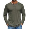 imageCOOFANDY Mens Henley Shirts Long Sleeve TShirt Lightweight Fashion Casual Pullover Tee ShirtArmy Green