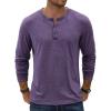 imageCOOFANDY Mens Henley TShirt Long Sleeve Casual Lightweight Pullover Shirts Soft Stretch Basic Tees Fall TopsPurple
