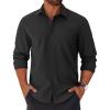 imageCOOFANDY Mens Long Sleeve Button Down Shirts Casual Untucked Shirts for Men Dress Shirts Wedding ShirtsA Black