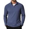 imageCOOFANDY Mens Quarter Zip Pullover Mock Neck Golf Shirts Casual Long Sleeve ShirtNavy Blue