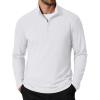 imageCOOFANDY Mens Quarter Zip Pullover Mock Neck Golf Shirts Casual Long Sleeve ShirtWhite