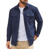 imageCOOFANDY Work Shirts for Mens Long Sleeve Casual Button Down Shirt Mens Shacket with Flap PocketsNavy Blue