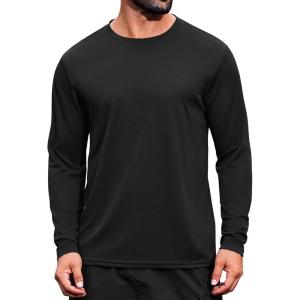 imageCOOFANDY Long Sleeve Shirts for Men Moisture Wicking Activewear TShirts Sun Protection ShirtsBlack