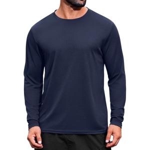 imageCOOFANDY Long Sleeve Shirts for Men Moisture Wicking Activewear TShirts Sun Protection ShirtsNavy Blue