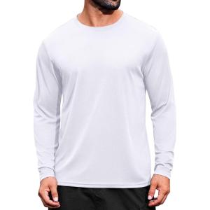 imageCOOFANDY Long Sleeve Shirts for Men Moisture Wicking Activewear TShirts Sun Protection ShirtsWhite