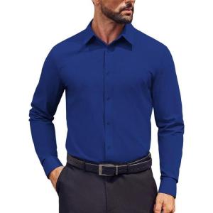imageCOOFANDY Mens Dress Shirts Long Sleeve Regular Fit Formal Shirts Business Casual Button Down ShirtsRoyal Blue