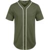 imageCOOFANDY Mens Baseball Button Down Jersey Short Sleeve Hipster Hip Hop T ShirtsArmy Green