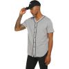 imageCOOFANDY Mens Baseball Button Down Jersey Short Sleeve Hipster Hip Hop T ShirtsGrey