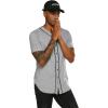 imageCOOFANDY Mens Baseball Button Down Jersey Short Sleeve Hipster Hip Hop T ShirtsGrey