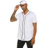 imageCOOFANDY Mens Baseball Button Down Jersey Short Sleeve Hipster Hip Hop T ShirtsWhite