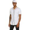imageCOOFANDY Mens Baseball Button Down Jersey Short Sleeve Hipster Hip Hop T ShirtsWhite