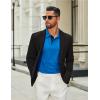 imageCOOFANDY Mens Cotton Polo Shirts Long Sleeve Casual Collared Shirt Classic Golf T ShirtBlue