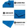 imageCOOFANDY Mens Cotton Polo Shirts Long Sleeve Casual Collared Shirt Classic Golf T ShirtBlue