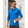 imageCOOFANDY Mens Cotton Polo Shirts Long Sleeve Casual Collared Shirt Classic Golf T ShirtBlue