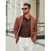 imageCOOFANDY Mens Cotton Polo Shirts Long Sleeve Casual Collared Shirt Classic Golf T ShirtBrown