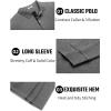 imageCOOFANDY Mens Cotton Polo Shirts Long Sleeve Casual Collared Shirt Classic Golf T ShirtDark Grey