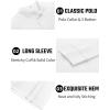 imageCOOFANDY Mens Cotton Polo Shirts Long Sleeve Casual Collared Shirt Classic Golf T ShirtWhite