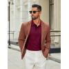 imageCOOFANDY Mens Cotton Polo Shirts Long Sleeve Casual Collared Shirt Classic Golf T ShirtWine Red