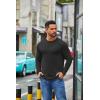 imageCOOFANDY Mens Crew Neck TShirt Long Sleeve Casual Pullover Tees Soft Stretch Basic Tee ShirtsAblack