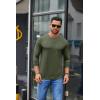 imageCOOFANDY Mens Crew Neck TShirt Long Sleeve Casual Pullover Tees Soft Stretch Basic Tee ShirtsArmy Green
