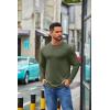 imageCOOFANDY Mens Crew Neck TShirt Long Sleeve Casual Pullover Tees Soft Stretch Basic Tee ShirtsArmy Green