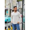 imageCOOFANDY Mens Crew Neck TShirt Long Sleeve Casual Pullover Tees Soft Stretch Basic Tee ShirtsAwhite