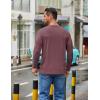 imageCOOFANDY Mens Crew Neck TShirt Long Sleeve Casual Pullover Tees Soft Stretch Basic Tee ShirtsDark Red