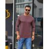 imageCOOFANDY Mens Crew Neck TShirt Long Sleeve Casual Pullover Tees Soft Stretch Basic Tee ShirtsDark Red