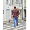 imageCOOFANDY Mens Crew Neck TShirt Long Sleeve Casual Pullover Tees Soft Stretch Basic Tee ShirtsDark Red