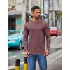 imageCOOFANDY Mens Crew Neck TShirt Long Sleeve Casual Pullover Tees Soft Stretch Basic Tee ShirtsDark Red