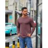 imageCOOFANDY Mens Crew Neck TShirt Long Sleeve Casual Pullover Tees Soft Stretch Basic Tee ShirtsDark Red