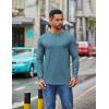 imageCOOFANDY Mens Crew Neck TShirt Long Sleeve Casual Pullover Tees Soft Stretch Basic Tee ShirtsDemin Blue