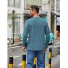 imageCOOFANDY Mens Crew Neck TShirt Long Sleeve Casual Pullover Tees Soft Stretch Basic Tee ShirtsDemin Blue