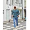 imageCOOFANDY Mens Crew Neck TShirt Long Sleeve Casual Pullover Tees Soft Stretch Basic Tee ShirtsDemin Blue
