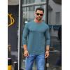 imageCOOFANDY Mens Crew Neck TShirt Long Sleeve Casual Pullover Tees Soft Stretch Basic Tee ShirtsDemin Blue