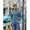 imageCOOFANDY Mens Crew Neck TShirt Long Sleeve Casual Pullover Tees Soft Stretch Basic Tee ShirtsDemin Blue