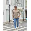 imageCOOFANDY Mens Crew Neck TShirt Long Sleeve Casual Pullover Tees Soft Stretch Basic Tee ShirtsKhaki
