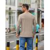 imageCOOFANDY Mens Crew Neck TShirt Long Sleeve Casual Pullover Tees Soft Stretch Basic Tee ShirtsKhaki