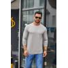 imageCOOFANDY Mens Crew Neck TShirt Long Sleeve Casual Pullover Tees Soft Stretch Basic Tee ShirtsLight Grey