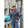 imageCOOFANDY Mens Crew Neck TShirt Long Sleeve Casual Pullover Tees Soft Stretch Basic Tee ShirtsNavy Blue