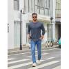 imageCOOFANDY Mens Crew Neck TShirt Long Sleeve Casual Pullover Tees Soft Stretch Basic Tee ShirtsNavy Blue