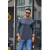 imageCOOFANDY Mens Crew Neck TShirt Long Sleeve Casual Pullover Tees Soft Stretch Basic Tee ShirtsNavy Blue