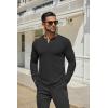 imageCOOFANDY Mens Henley Shirts Long Sleeve Casual Button Shirts Fashion Lightweight Pullover ShirtsAll Black