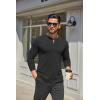 imageCOOFANDY Mens Henley Shirts Long Sleeve Casual Button Shirts Fashion Lightweight Pullover ShirtsAll Black