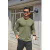 imageCOOFANDY Mens Henley Shirts Long Sleeve Casual Button Shirts Fashion Lightweight Pullover ShirtsArmy Green