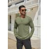 imageCOOFANDY Mens Henley Shirts Long Sleeve Casual Button Shirts Fashion Lightweight Pullover ShirtsArmy Green