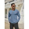 imageCOOFANDY Mens Henley Shirts Long Sleeve Casual Button Shirts Fashion Lightweight Pullover ShirtsDenim Blue