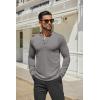 imageCOOFANDY Mens Henley Shirts Long Sleeve Casual Button Shirts Fashion Lightweight Pullover ShirtsGrey