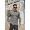 imageCOOFANDY Mens Henley Shirts Long Sleeve Casual Button Shirts Fashion Lightweight Pullover ShirtsGrey